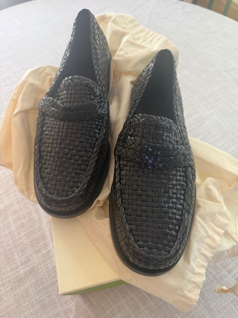 Marni Black Woven Leather Loafers
